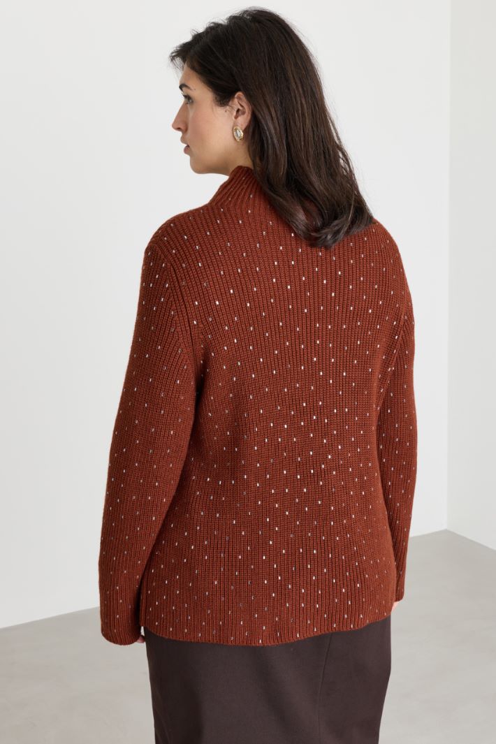 Maglia con strass - MARRONE - Intrend - 4