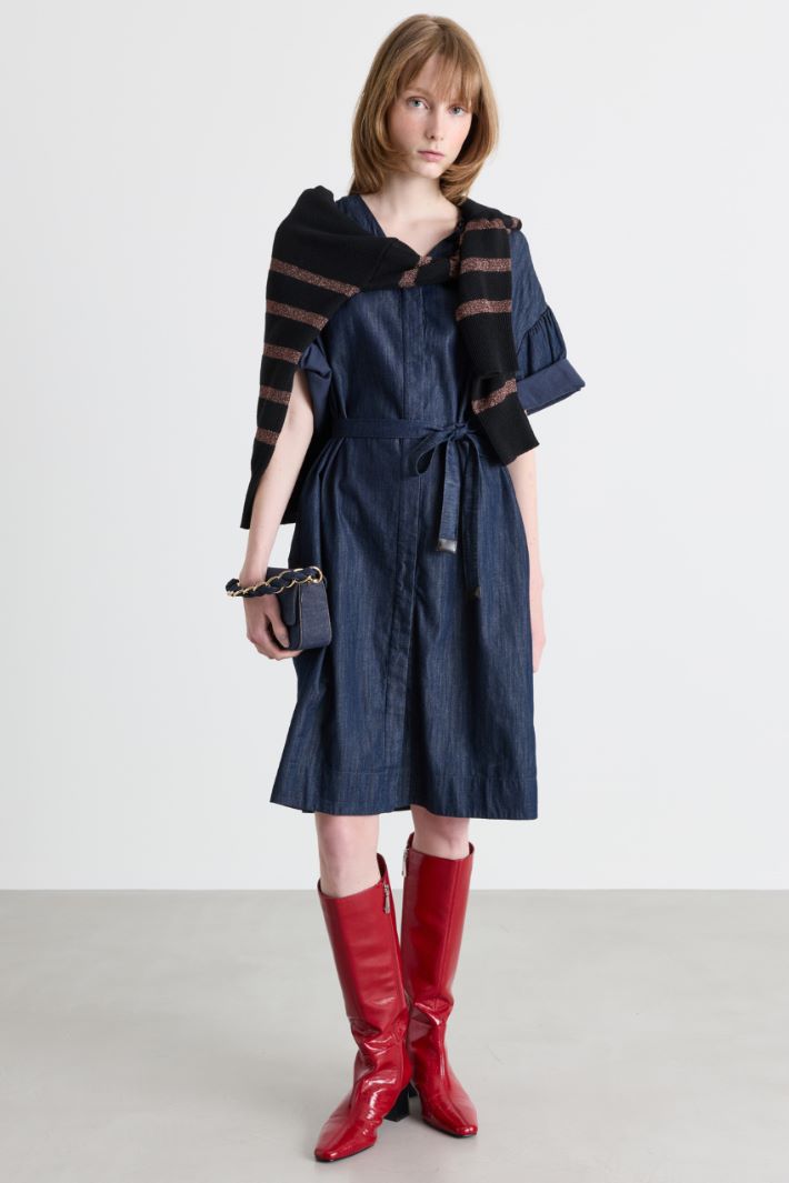 Striped jumper - BLACK BROWN - Intrend