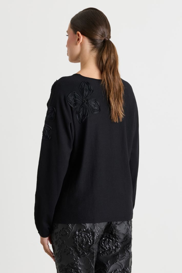 Embroidered jumper - BLACK - Intrend - 4