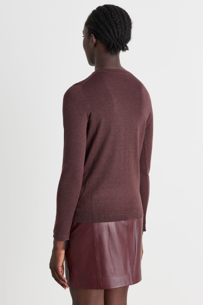 Lightweight wool-blend jumper - BROWN - Intrend - 4