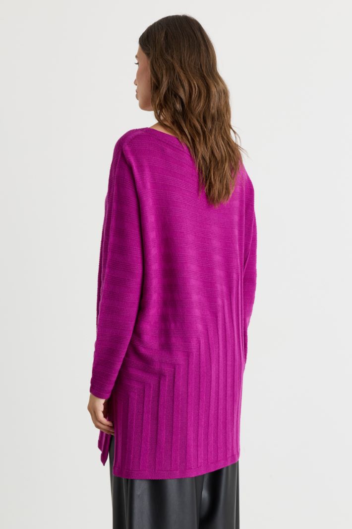 Links-links wool jumper - FUCHSIA - Intrend - 4