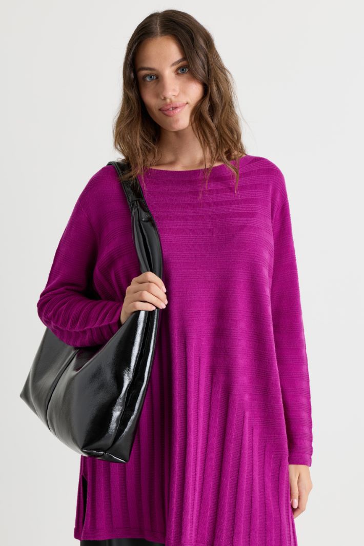 Links-links wool jumper - FUCHSIA - Intrend - 2