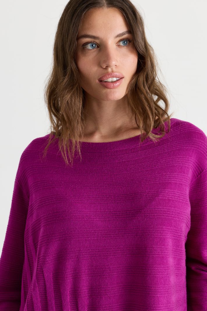 Links-links wool jumper - FUCHSIA - Intrend - 3