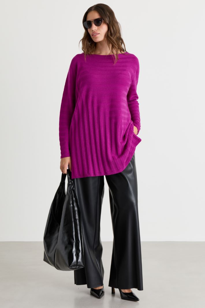 Links-links wool jumper - FUCHSIA - Intrend