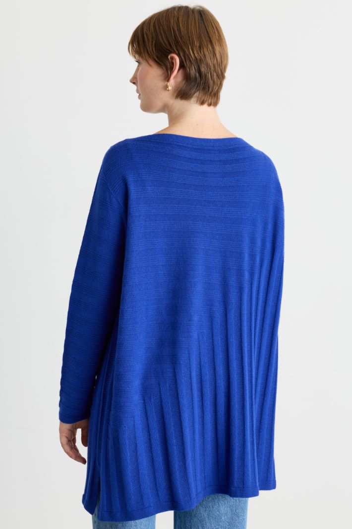 Links-links wool jumper - BLUE - Intrend - 4