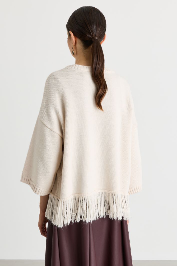 Fringed jumper - WHITE - Intrend - 4