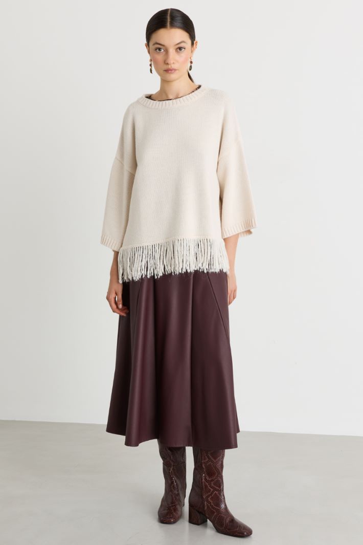 Fringed jumper - WHITE - Intrend
