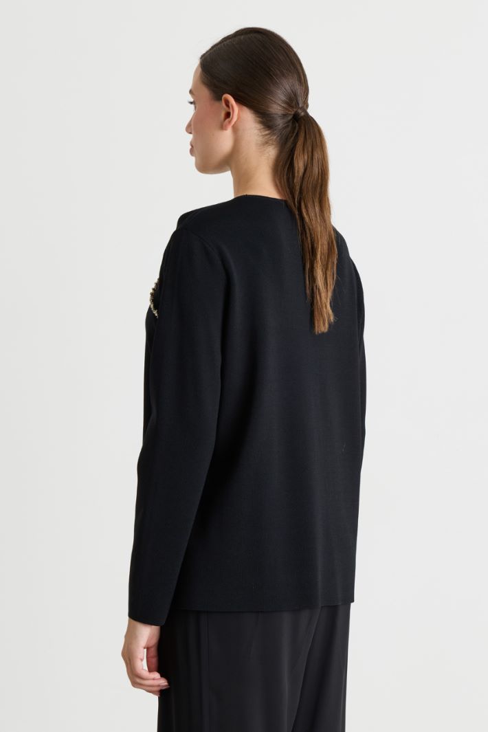 Cut-out jumper - BLACK - Intrend - 4