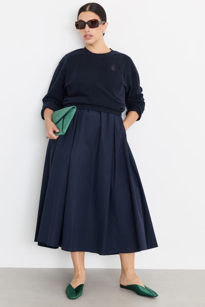 Maglia con manica a spalla scesa - BLU - Intrend