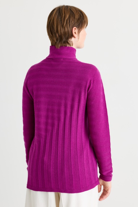 Maglia dolcevita in lana a punto links