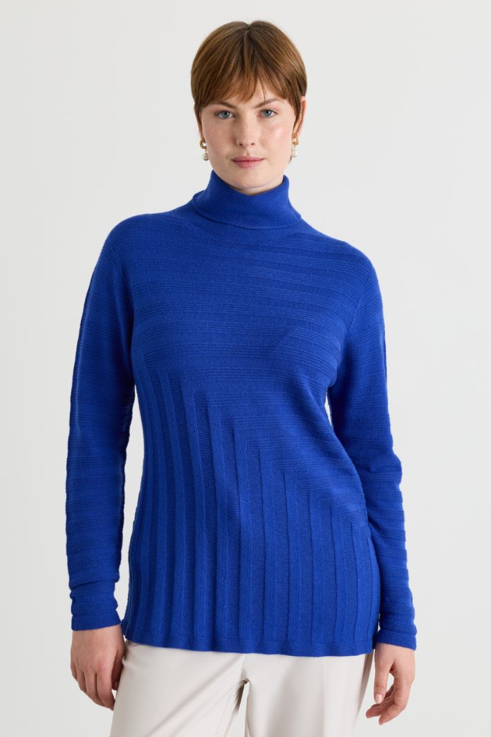 Links-stitch jumper - BLUE - Intrend - 2