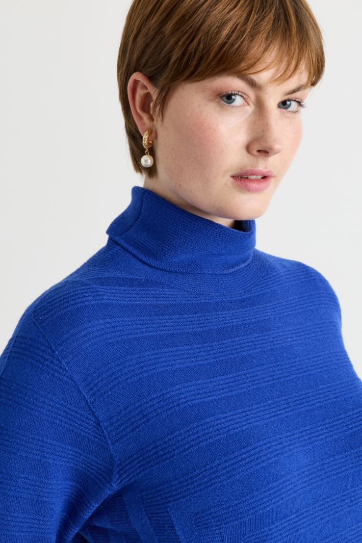 Links-stitch jumper - BLUE - Intrend - 3