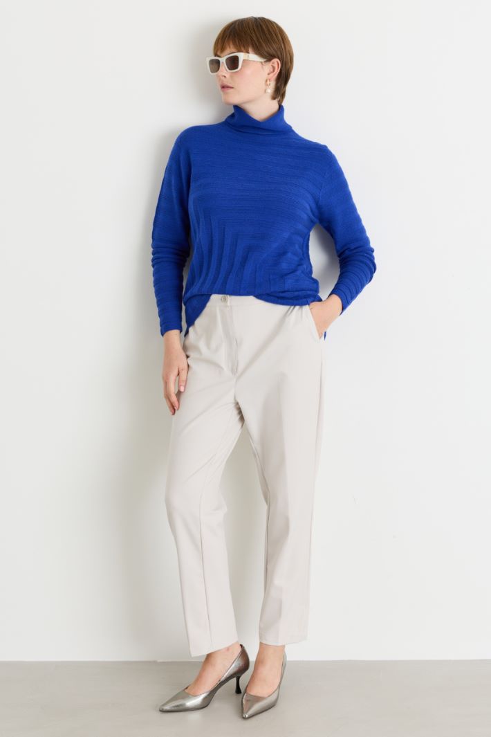 Links-stitch jumper - BLUE - Intrend