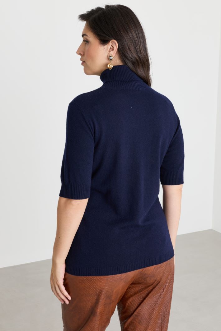 Pull à col roulé semi-ajusté - BLEU - Intrend - 4