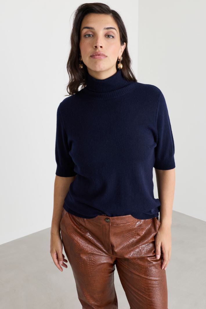 Pull à col roulé semi-ajusté - BLEU - Intrend - 2