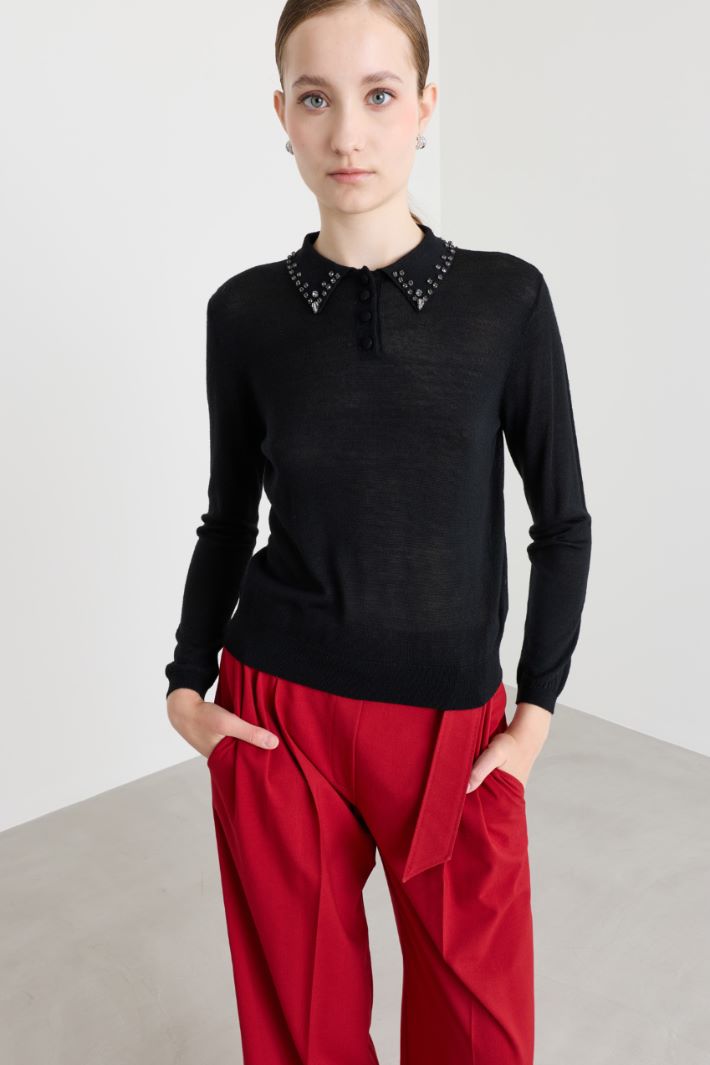 Maglia con strass - NERO - Intrend - 2