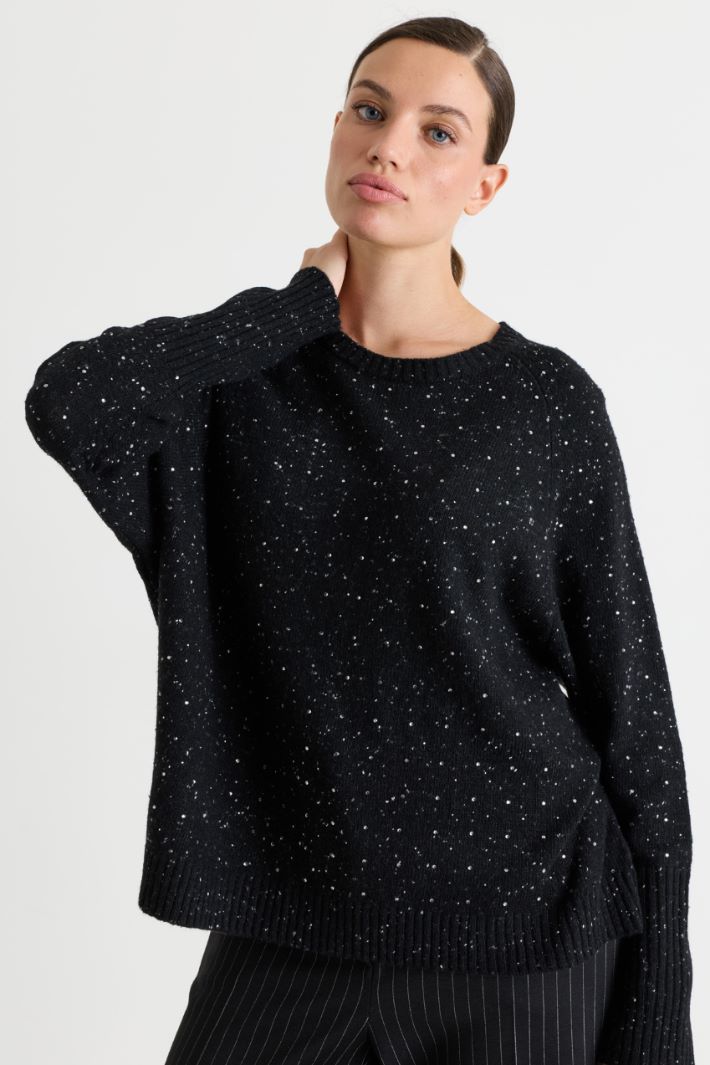 Pull boxy à strass - NOIR - Intrend - 2