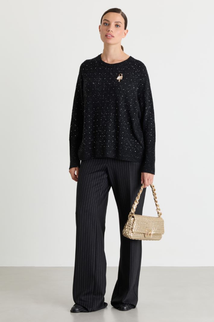 Pull boxy à strass - NOIR - Intrend