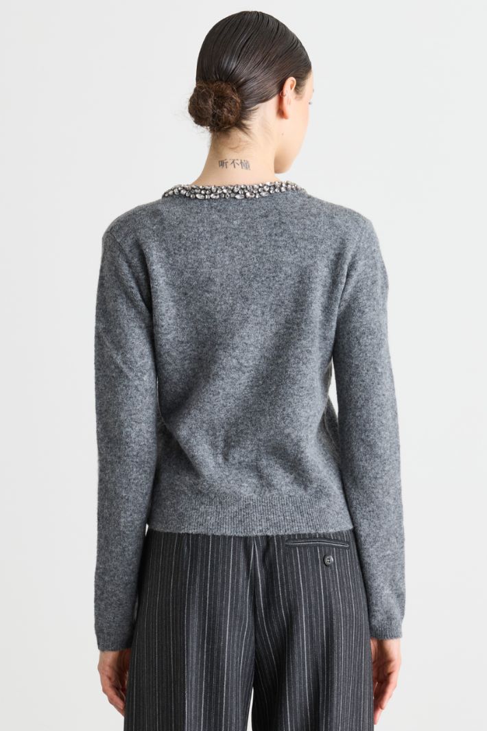 Rhinestone Jumper - GREY - Intrend - 4