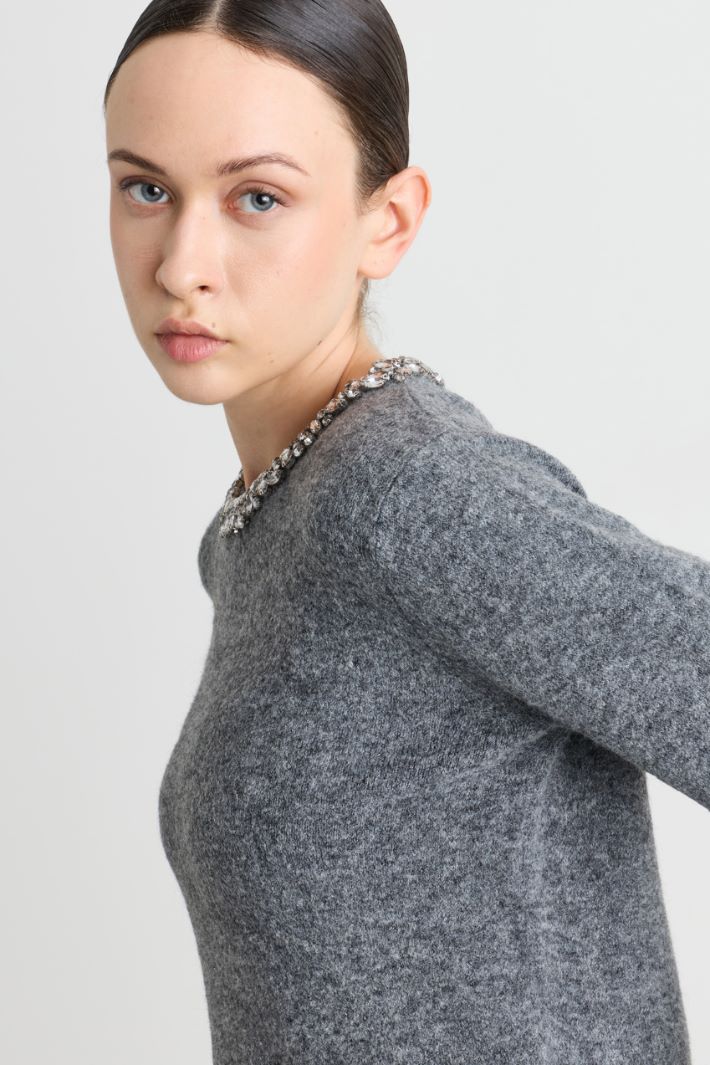 Rhinestone Jumper - GREY - Intrend - 3