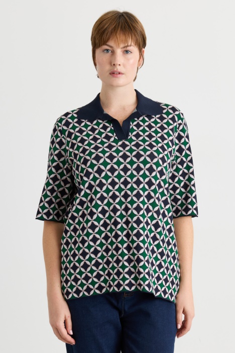 Jacquard polo top - Intrend
