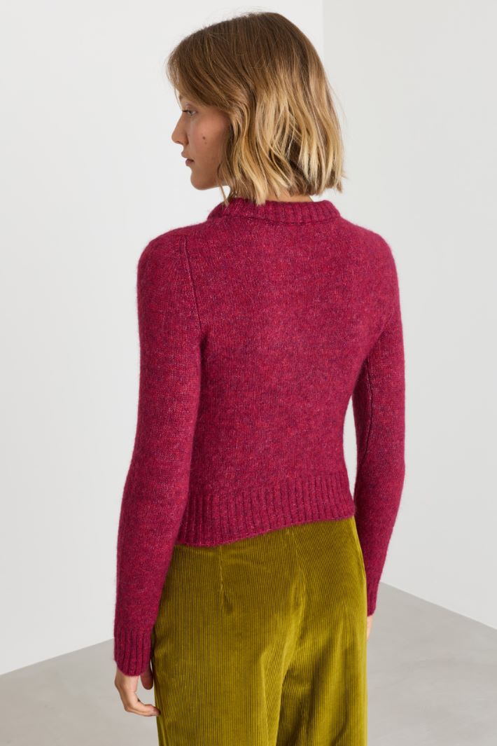 Maglia aderente a collo alto - BORDEAUX - Intrend - 4