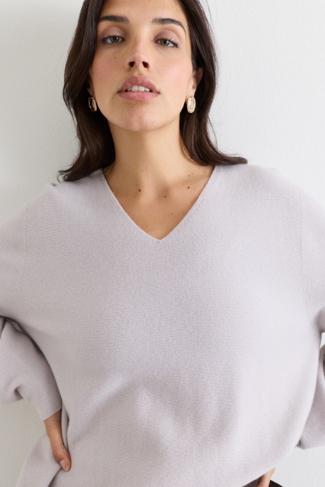 Maglia in cashmere con maniche a sbuffo