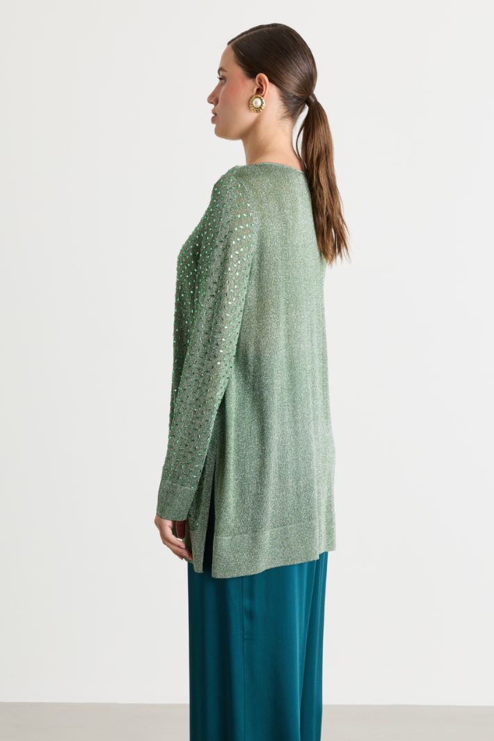 Rhinestone jumper - GREEN - Intrend - 4