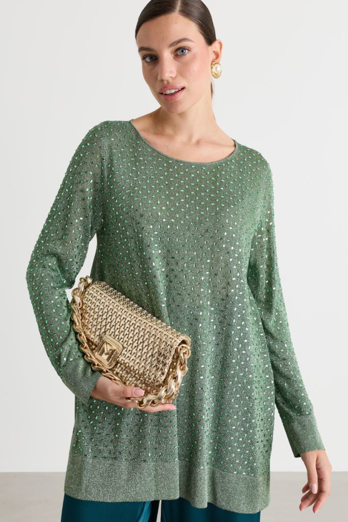 Rhinestone jumper - GREEN - Intrend - 2