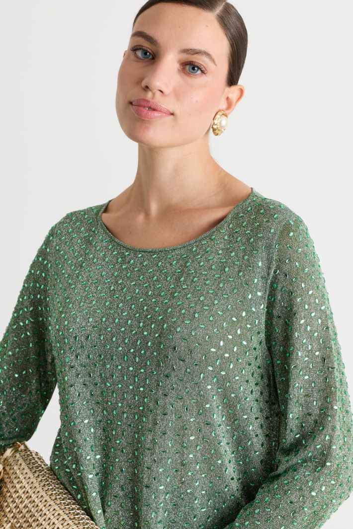 Rhinestone jumper - GREEN - Intrend - 3