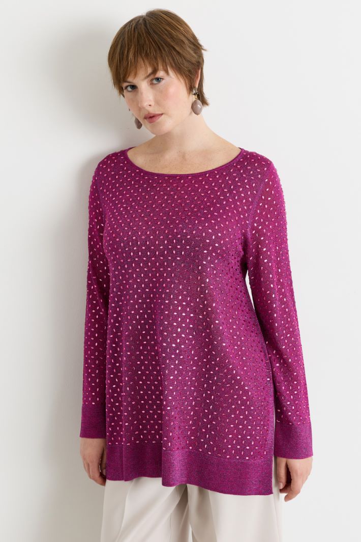 Jersey con pedrería - FUCSIA - Intrend - 2