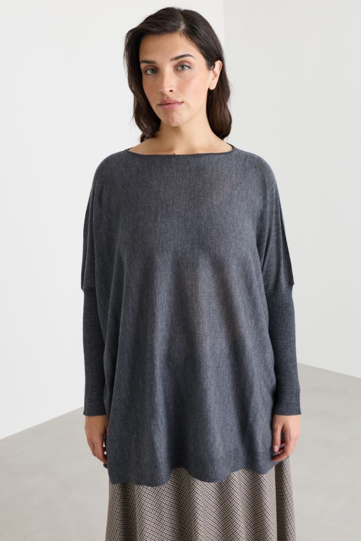 Maglia a poncho - GRIGIO - Intrend - 3