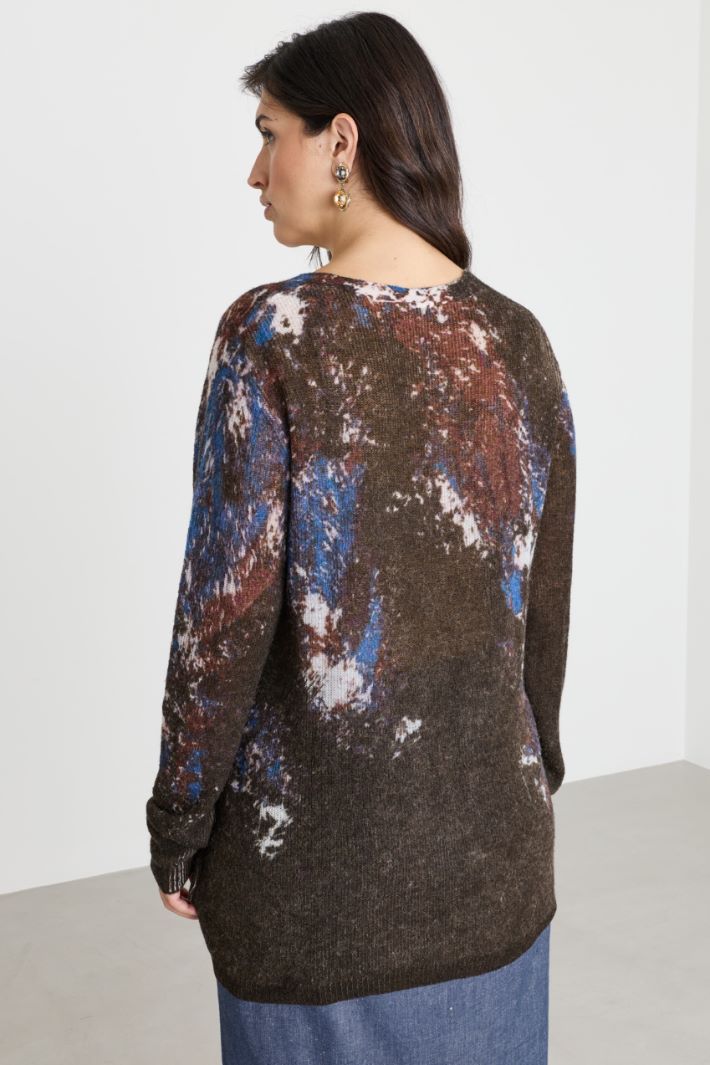 Printed jumper - BROWN BLUE WHITE - Intrend - 4