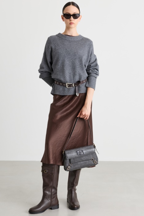 Strickpullover mit hohem Rippbündchen - Intrend