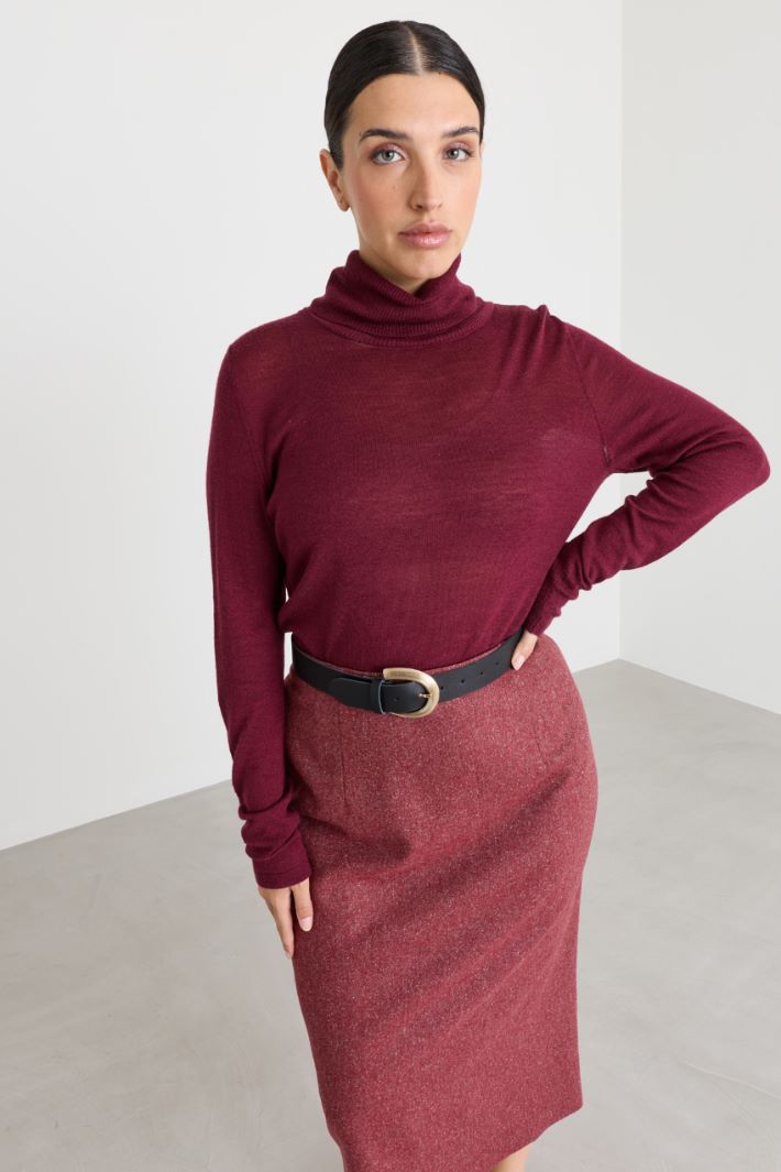 Pull semi-ajusté - BORDEAUX - Intrend - 2