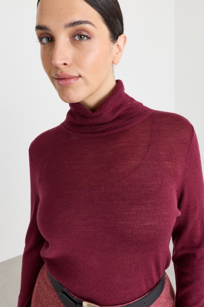 Pull semi-ajusté - BORDEAUX - Intrend - 3