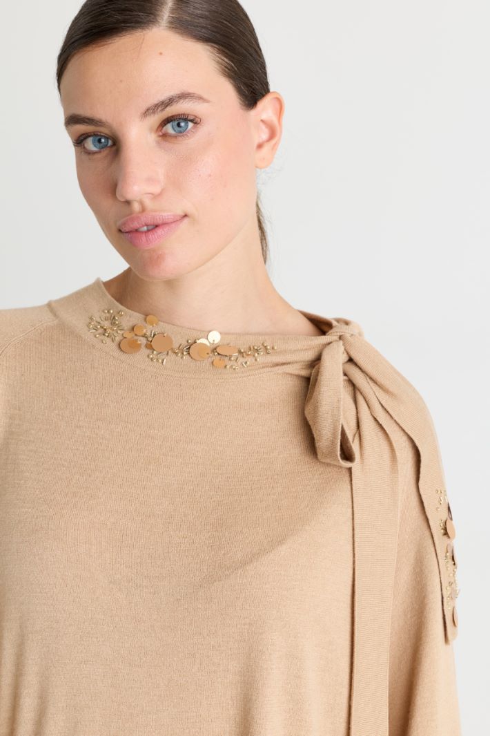 Bow-neck jumper - CAMEL - Intrend - 3
