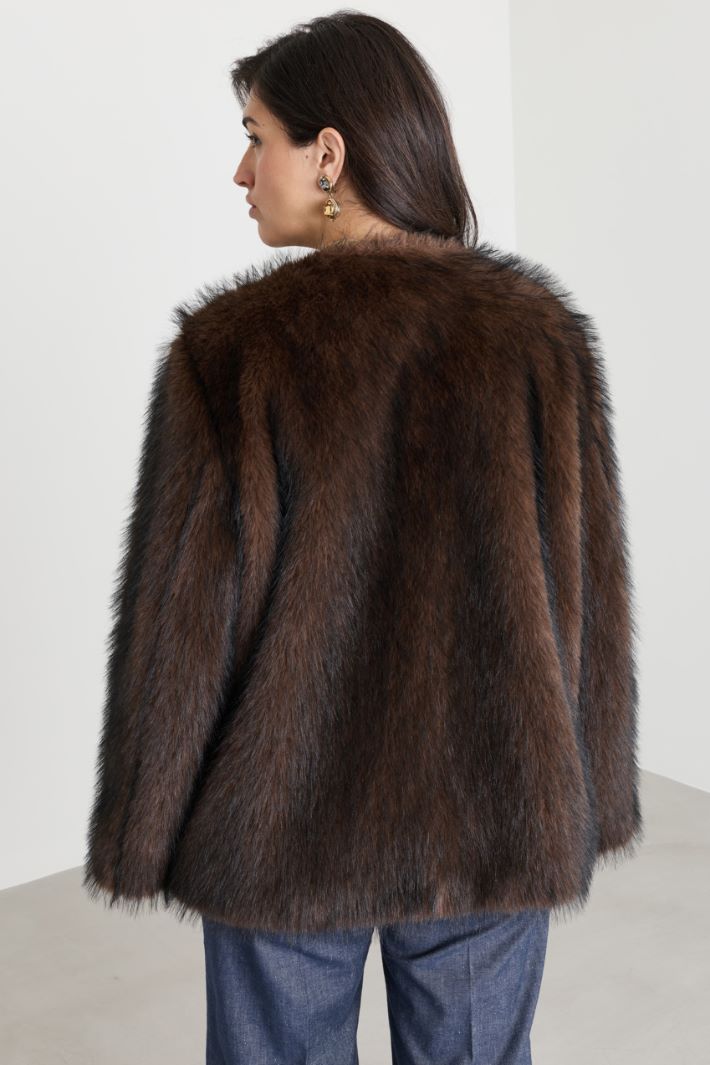 Soft and cosy jacket - BROWN - Intrend - 4