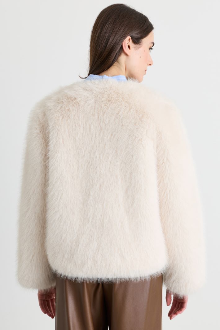 Soft fabric jacket - IVORY - Intrend - 4