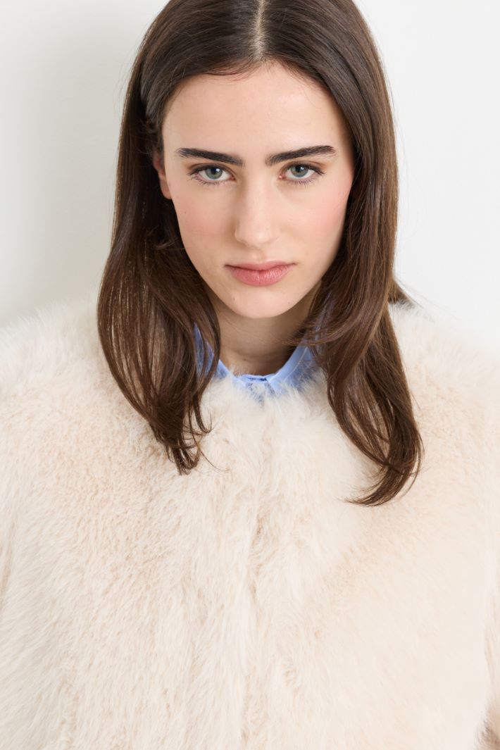 Soft fabric jacket - IVORY - Intrend - 3