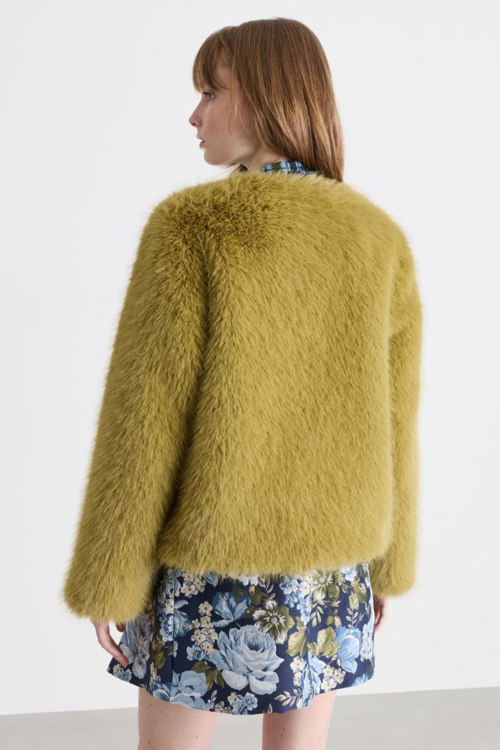 Soft fabric jacket - GREEN - Intrend - 4