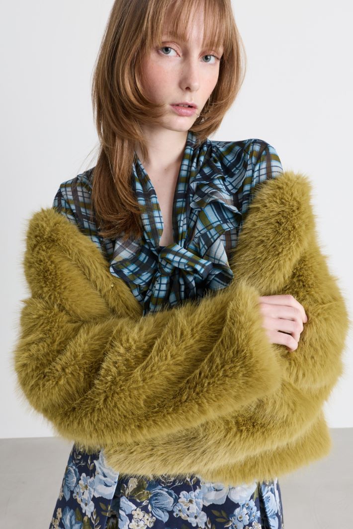Soft fabric jacket - GREEN - Intrend - 3