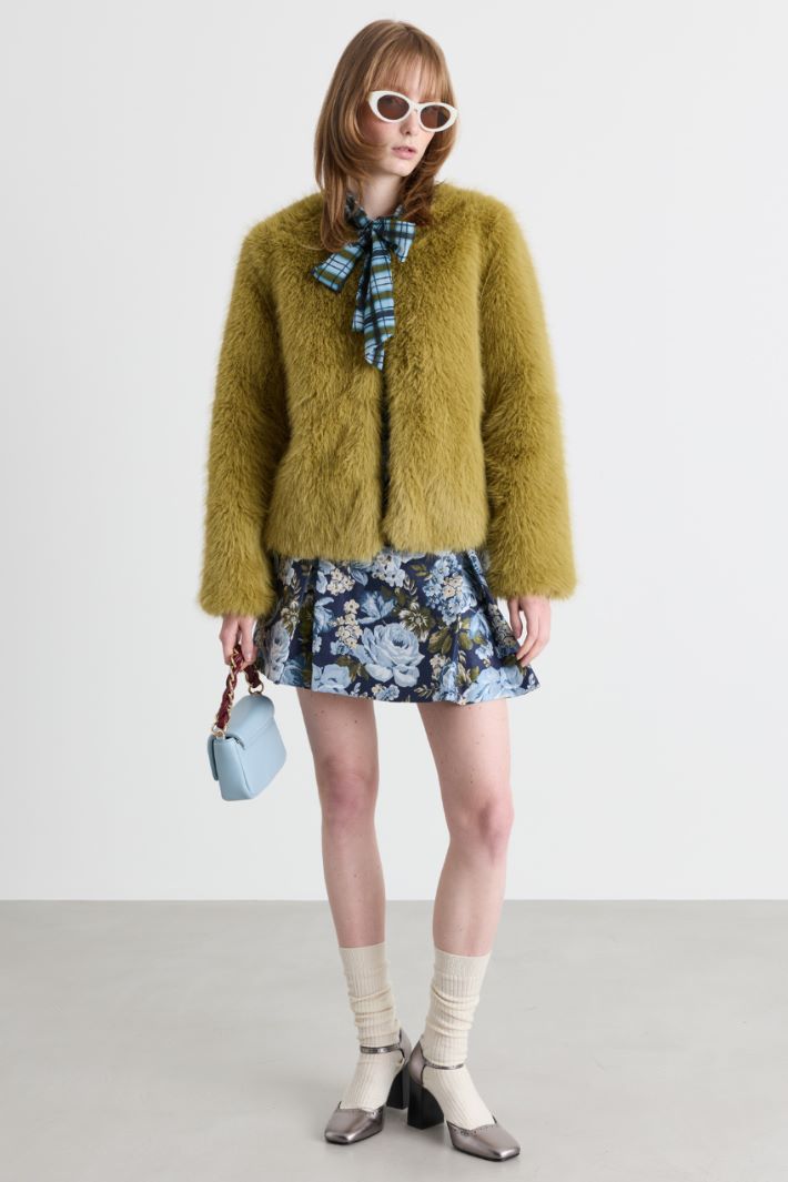 Soft fabric jacket - GREEN - Intrend