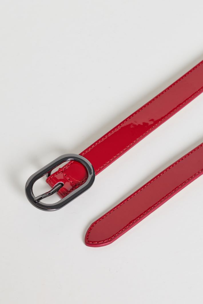 Patent leather belt - RED - Intrend - 2