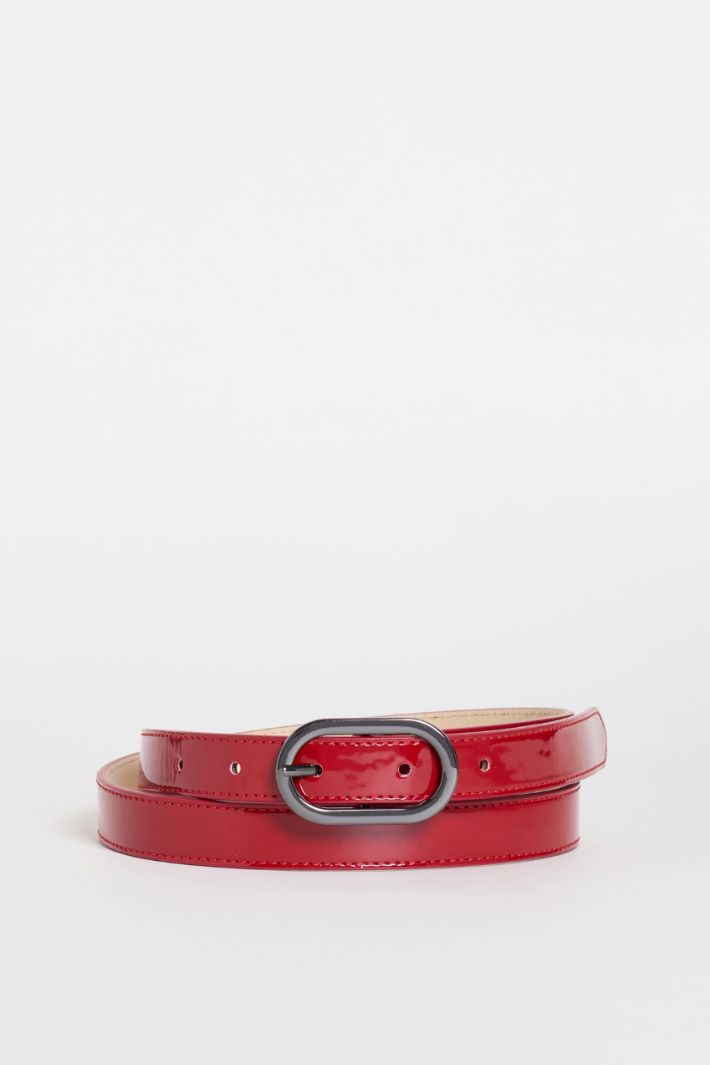 Patent leather belt - RED - Intrend