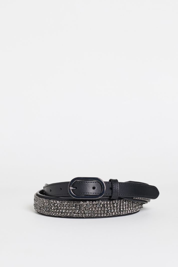 Rhinestone belt - BLACK - Intrend