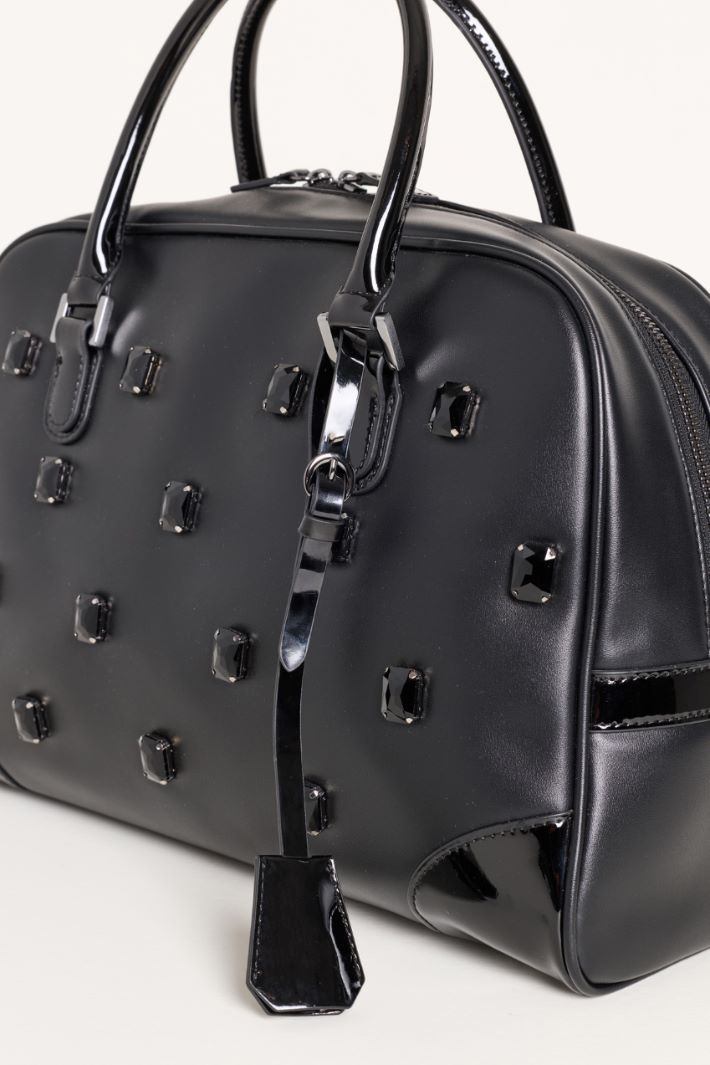 Borsa con ricami di cabochon - NERO - Intrend - 4