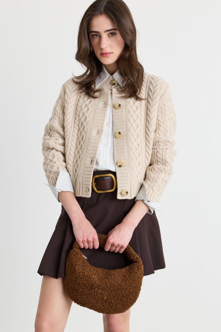 Bouclé Bag - BROWN - Intrend - 5