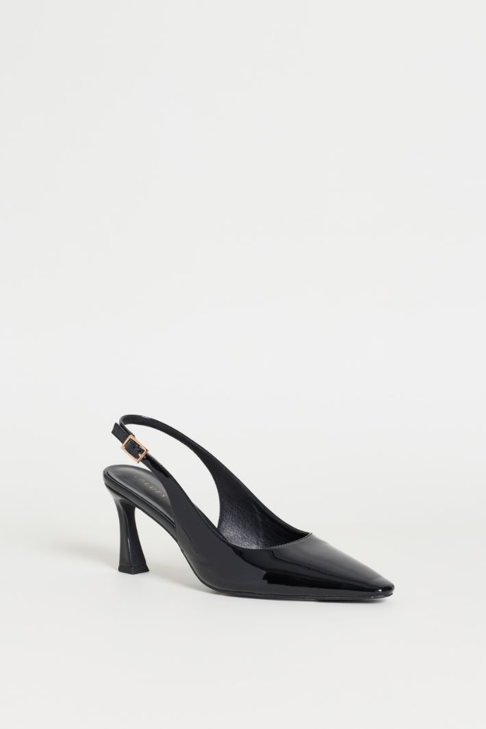 Slingback Court Shoes - BLACK - Intrend - 2