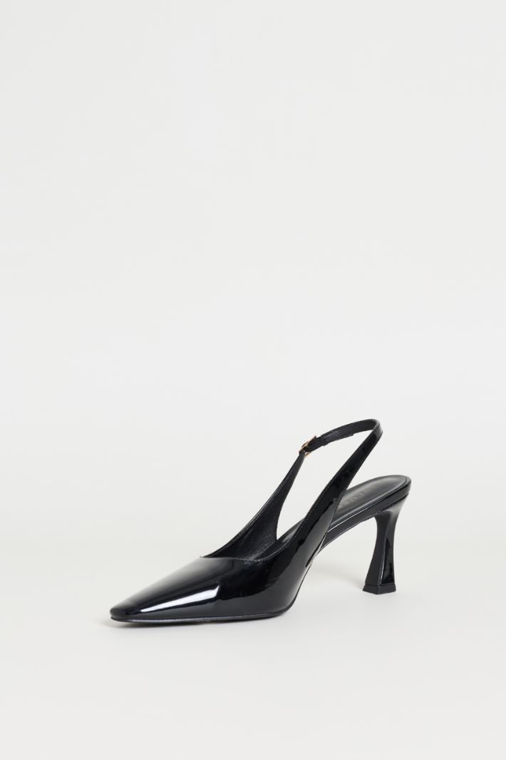Slingback Court Shoes - BLACK - Intrend - 3